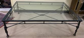 Wrought iron coffee table with glass top. Sold Price Contemporary Wrought Iron Glass Top Coffee Table Invalid Date Est