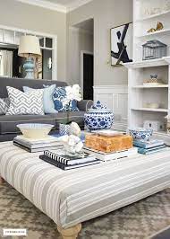 Style A Coffee Table Or Ottoman 3 Ways Citrineliving Hamptons Living Room Home Decor Ottoman Coffee Table