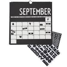 Design Letters Wall Calendar 2019 Black Danish Design Stationery Monochrome Arne Jacobsen Shop Design Letter Wall Wall Calendar