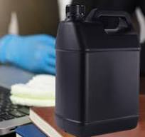 LOVIVER 4L Flat Canister Liquid Storage Container Wear Resistant Premium  with Carrying Loop Industrial Use Easy to Carry PE Black Can