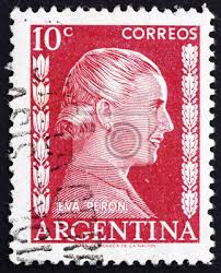 Eva perón de copi, es una comedia negra Briefmarke Argentinien 1952 Eva Peron Evita Leinwandbilder Bilder Philatelie Maria Durchlochert Myloview De