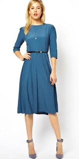 Black Dress 3 4 Sleeve Knee Length Modest Knee Length Midi Dress With 3 4 Length Sleeves And Belt Mode Sty Tznius Fashion Elegant Midi Dresses Modest Dresses