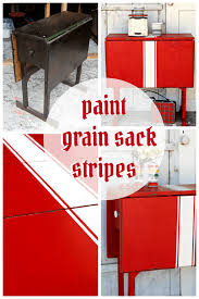 Paint White Grain Sack Stripes On Furniture Petticoat Junktion Painted Table Tops Painted Table Grain Sack