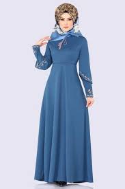 Modaselvim Elbise Kolu Nakisli Elbise 5496mp186 Indigo Elbise Elbiseler Kiyafet