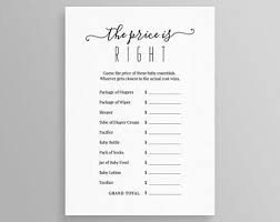 Your baby supplies should be purchased from a store where most people shop, like amazon, walmart, target, etc. Baby Shower Price Is Right Etsy