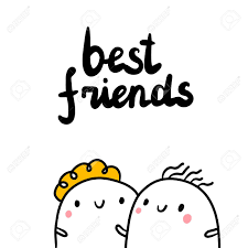 Black and white best friends cartoon. Best Friends Hand Drawn Illustration With Cute Female Friendship Cartoon Minimalism Royalty Free Cliparts Vectors And Stock Illustration Image 116799104
