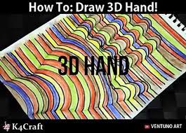 Line paper trick art optical illusion drawing. How To Draw 3d Hand Via Art All The Way Dailymotion Video