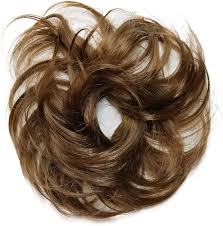 If you want the hairdo to look classy, before styling the bun, straighten your hair. Amazon Com Prettyshop Hairpiece Scrunchy Updo Hairstyles Voluminous Curly Messy Bun Medium Brown G3c Health Personal Care