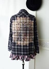 Black And Gold Flannel Shirt Reserved For Coupderouge Womens Flannel Shirt With Lace Black Purple Plaid M L Boho Country Chic Bleach Out Mandala Boyfriend Shirt Womens Flannel Shirt Flannel Women Repurposed Clothing