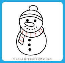 How To Draw A Snowman - Step By Step Drawing Guide - Easy Peasy And Fun
