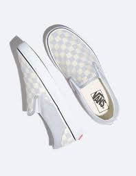 Black And True White Checkered Vans Vans Checkerboard Gray Dawn True White Womens Slip On Shoes Gray 334081115 Vans Checkerboard Grey Slip On Vans White Slip On Shoes