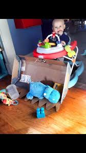 Cardboard Bulldozer Modification To The Baby Walker Cardboard High Chair Decor