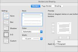 Microsoft Office Tutorials Format Borders In Word 2016 For Mac