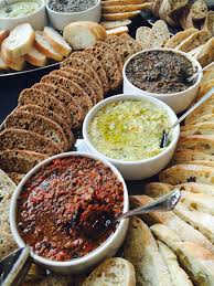 Tapenade Platter Roasted Tomato Basil Roasted Garlic With Artichoke And Black Olive Served With An Assortment Of Brunch Recipes Healthy Easter Brunch Brunch