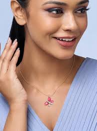 Buy Joyalukkas 18k (750) Ruby Wing Charm Diamond Pendant Online At Best  Price @ Tata CLiQ