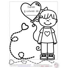 Coloriages pour l'écoles et l'éducation. Cahier A Colorier Saint Valentin