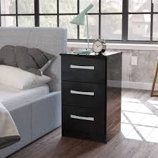 W x d x h. Low Priced Birlea Beds Lynbsblk Lynx 3 Drawer Black Bedside Cabinet