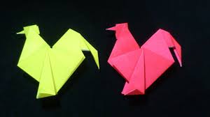 Setelah mengumpulkan siluet dari kertas, dimungkinkan untuk membuat sosok ayam jantan atau ayam betina, burung gereja atau burung lain. Membuat Origami Ayam Jago Origami Binatang Youtube