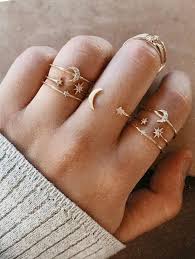 Anillos Cute Jewelry Girly Jewelry Moon And Star Ring