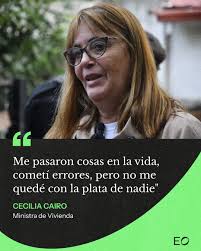 🏠 La ministra de Vivienda, Cecilia Cairo, descartó renunciar a su cargo  luego de que se descubriera que no pagó el Impuesto de Primaria por 20 años  sin tener regularizado su hogar,