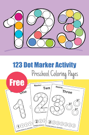 Download this running horse printable to entertain your child. Numbers 123 Count Apples Dot Activity Free Preschool Coloring Sheets