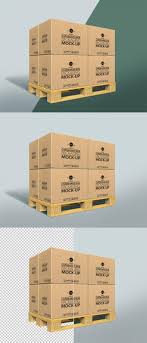 Free Cardboard Boxes On A Pallet Mockup Design Mockup Free Cardboard Box Mockup