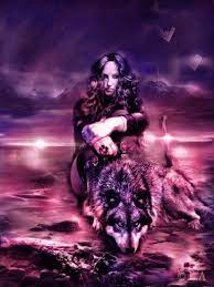 Wolf Skies Warrior Woman Pink Eyes Sword Rock Sea Fantasu Wolves And Women Wolf Love Wolf Spirit Animal