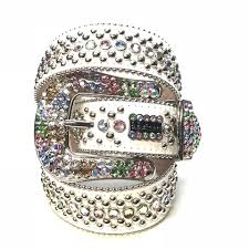 B B Simon Starburst White Fully Loaded Swarovski Crystal Belt