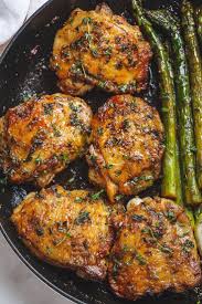 Buttery Garlic Herb Chicken With Asparagus Chicken Thights Recipes Garlic Herb Chicken Chicken Asparagus