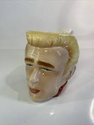 Vintage James Dean Clay Arts Ceramic Mug 1988 The Rebal 3D Figural Face