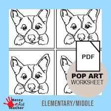 New free coloring pages browse, print & color our latest. Puppy Pop Art Coloring Sheet For Middle Elementary By Messyartteacher