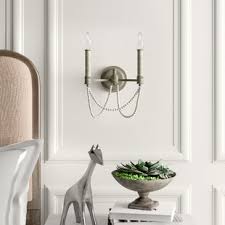 Farmhouse Rustic White Shade Wall Sconces Birch Lane