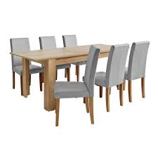 Beautiful finish and natural texture along with. Buy Argos Home Miami Xl Extending Table 6 Grey Chairs Dining Table And Chair Sets Argos