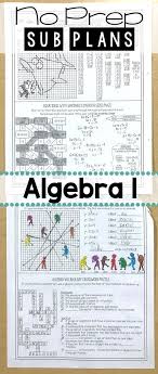 This Algebra Substitute Lesson Was A Life Saver When I Got Sick No Prep Sub Lessons For High School Education Math High School Math Classroom High School Math