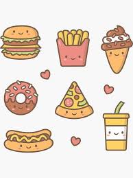 Kawaii Love Junk Food Doodles Sticker By Rustydoodle Redbubble Kawaii Kawaii Doodles Cute Doodles Drawings Easy Doodle Art