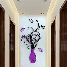 I am a lover of all things purple and i am truly married to my best friend who is also my biggest supporter and no.1 fan when it comes to my crafting. Buy Purple Red 3d Flower Vase Wall Stickers Crystal Acrylic Mirror Glass Wallpaper Diy Crafts Home Room Decoration Art Mural Decals Online At Low Prices In India Amazon In