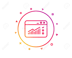 Website Traffic Line Icon Report Chart Or Sales Growth Sign