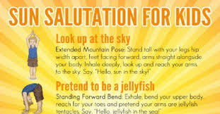 A Fun Kids Yoga Routine Based On The Sun Salutation With Printable Yoga Poster Useful For Home Or School Yoga For Kids Yoga Help Meditation Music Playlists