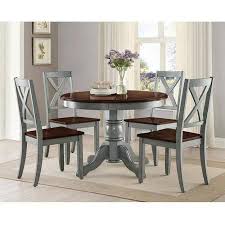 Better Homes And Gardens Maddox 5 Piece Dining Set Blue Walmart Com Round Dining Room Round Dining Table Dining Table