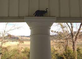When unwanted birds take over birdhouses, changing the entrance hole size is an easy way to keep them out. Column Guards To Keep Birds From Perching Or Building Nests Dollar Tree Dinosaurs Do The Trick And Add A Touch Of Whimsy Keep Birds Away Birds Bird Bath
