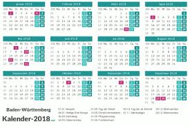 Bevor sie die anzahl der arbeitstage für das jahr. Kalender 2018 Baden Wurttemberg