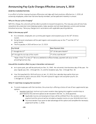 If, because of a holiday, checks are going to be. Https Myusf Usfca Edu Sites Default Files Documents Abs Payroll Pay Cycle Change Communication Monthly Admin Pdf