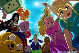 She speaks only korean, using english only when equipped with a universal translator. Hd Wallpaper Princess Bubblegum Ice King Jake The Dog Marceline The Vampire Queen Bmo Flame Princess Lady Rainicorn Lumpy Space Princess Cartoon Adventure Time B Mo Wallpaper Flare