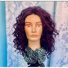 Miz Collection Plum Lace Part Synthetic Curly Wig Heat Friendly Size Average