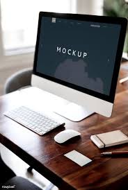 Download Premium Psd Of Workspace With A Computer Screen Mockup 1208628 Computer Mockup Mockup Design Mockup Free