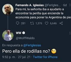 En declaraciones radiales, florencia peña consideró que es un momento para parar un poco la pelota, debatir un poco y ver si con esto se puede el diputado nacional del pro fernando iglesias volvió a quedar en el centro de la polémica por un tuit sobre la visita de florencia peña a la quinta. Twe7lk1lthyw7m
