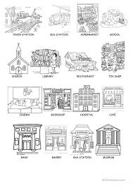 Places On The City And Parts Of A House English Esl Worksheets In 2020 Places In The Community Worksheets For Kids Community Helpers Preschool