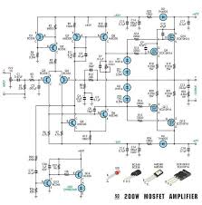 Circuit Diagram Of 200w Mosfet Amplifier Subwoofer Amplifier Power Amplifiers Circuit Design