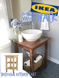 Ikea Hack Bathroom Vanity With Bekvam Kitchen Cart Ikea Hack Bathroom Ikea Bathroom Vanity Diy Bathroom Vanity