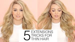 Clip ins seller airyhair.com recommends those with thinner hair stay under 100 grams feeling these will also blend best. 5 Must Know Hair Extensions Tricks For Fine And Thin Hair Milk Blush Youtube